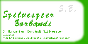 szilveszter borbandi business card
