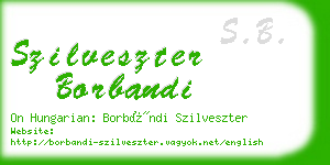 szilveszter borbandi business card